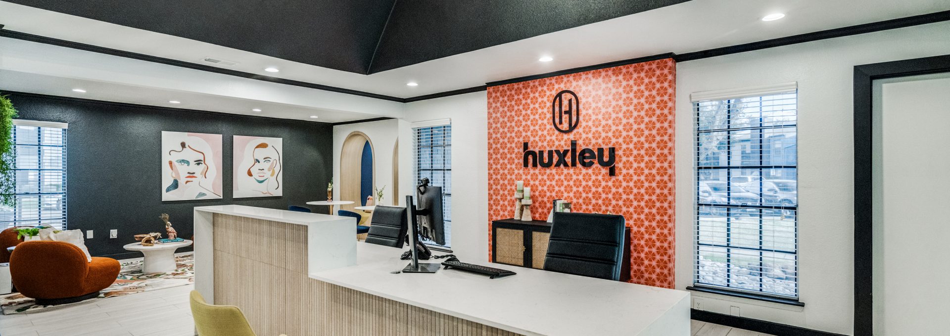 the reception area at The  Huxley
